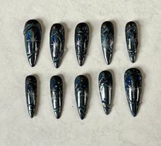 Hello and welcome to PrestoMani! ♥️  Materials: The press-ons are gel nail extensions and are painted with CND brand gel. Sizing: Please follow the sizing chart on the listing. If you have a custom size, please enter your nails sizes under "personalization". Nail set includes: -10 Nails -Wooden Cuticle Pusher -24 Adhesive Tabs Processing: Please keep in mind that the nails are handmade and made to order. The nails take 1-5 days to be made. Please order in advance 3 D Art, Gel Nail Extensions, Acrylic Press On Nails, Press Ons, Cuticle Pusher, Nail Sizes, Nail Extensions, Gel Nail, Sizing Chart