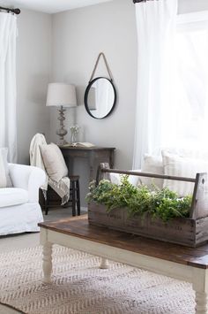 the living room is clean and ready to be used as a place for some plants