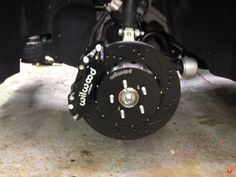 the front brake and disc of a motorcycle