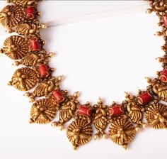 Coral Haram Jewellery Designs, Coral Jewelry Indian Gold Necklace, Coral Necklace Designs, Coral Jewelry Necklace, Temple Jewellery Earrings