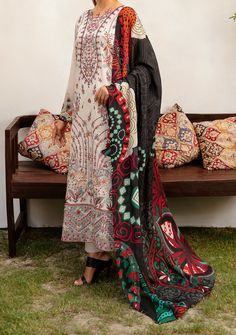 Make Your Party Occasions More Overwhelming With This New Ready Made Heavy Embroidered Lawn Dress From The Brand Ramsha. Embroidered Lawn Front. Embroidered Patch for Daman. Printed Lawn Back and Sleeves. Printed Dupatta. Plain Dyed Trouser. Color: There might be slight color variation due to lighting and flashes while the photo shooting. The color may also vary because of different screen resolutions. Wash Care: Wash with Cold Water. Velvet Anarkali, Batik Print Dress, Salwar Suits Party Wear, Indian Anarkali, Lehenga Jewellery, Saree Sale, Pakistani Street Style, Lehenga Style, Lawn Dress