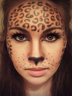 Halloween Face Paint Designs, Makeup Zombie, Halloween Face Paint, Obličejové Masky, Leopard Face