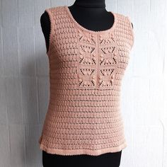 This beautiful women's pink tank top is knitted from high quality yarn (cotton). It is very soft, pleasant and comfortable. Knitted with very beautiful patterns The product is made in one copy, in one size (size S). Please pay attention to the measurements: Product length - 53 cm / 20.9 inch circumference - 88 cm / 34.6 inch Completely handmade in its idea and design. Light and soft, it will perfectly complement your wardrobe, ideal for creating a wide variety of looks. Will make your image femi Womens Tank Tops, Design Light, Pink Tank, Pink Tank Top, Handmade Knitting, Beautiful Patterns, Pay Attention, Womens Clothing Tops, Womens Tank