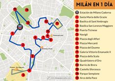 a map showing the locations of many different places in italy, including cities and streets