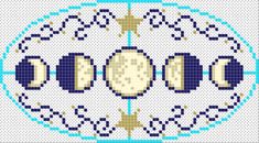 a cross stitch pattern with the moon phases