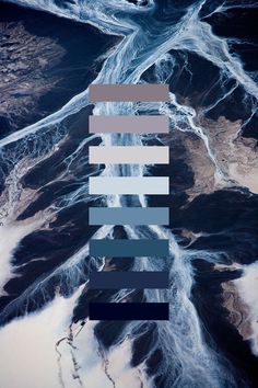 an aerial view of water and land in black and white, with the word'earth'above it