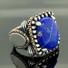 Lapis Signet Ring, Lapis Lazuli Men Ring,Men Handmade Ring , Sterling Silver, Blue Lapis-Lazuli Gemstone,Man Jewelry,Gift For Him Made of 925 Sterling Silver. Sent in a Special Jewelry Box. ★Item Details * Gender : Male / Female * Material : 925K Sterling Silver * Total weight : 25 Grams * Gemstone : Lapis Lazuli Stone * Stone Size 15x20mm ✔ Ready to Ship in 1-2 Business Days .. ✔ Shipped to the Worldwide 1-5 business days with free shipping... ✔ The product will be sent to you with a handmade w Sapphire Lapis Lazuli Ring Jewelry, Adjustable Blue Ring With Gemstone Accents, Adjustable Lapis Lazuli Gemstone Ring, Lapis Lazuli Gemstone Ring Jewelry, Lapis Lazuli Signet Ring With Gemstone For Gift, Blue Lapis Lazuli Gemstone Signet Ring, Blue Lapis Lazuli Signet Ring With Gemstone, Blue Adjustable Jewelry With Stone Setting, Blue Rings With Natural Stones For Jewelry Making