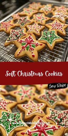 soft christmas cookies are cooling on the rack and ready to be baked in the oven