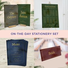 the wedding stationery set includes three menus