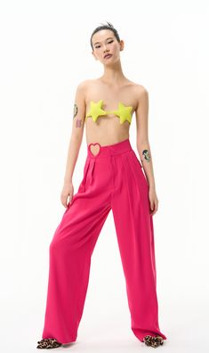 Material: Polyester 97%, Spandex 3% S: waist: 25.2'' hip: 41.0'' length: 44.5'' M: waist: 26.8'' hip: 42.5'' length: 44.9'' L: waist: 28.4'' hip: 44.0'' length: 45.3'' Ship Immediately - Worldwide Trendy Heart Print Bottoms For Spring, Trendy Heart Print Bottoms For Summer, Trendy Bottoms With Heart Print For Summer, Trendy Heart Print Summer Bottoms, Trendy Summer Bottoms With Heart Print, Fitted Heart Print Bottoms For Spring, Straight Leg Pant, Pleated Trousers, Straight Pants