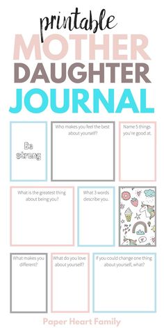 the printable mother's daughter journal