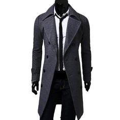 winter-coat ONLY FOR YOU 9834 - NEWCHIC Mobile Long Coat Men, Mode Mantel, Mens Overcoat, Men's Trench Coat, Overcoat Jacket, Long Overcoat, Winter Trench Coat, Trench Coat Men, Double Breasted Trench Coat