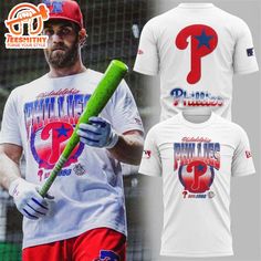 Bryce Harper Philadelphia Phillies National League Est.1883 T-Shirt The 3D T-Shirt is a fashion statement that goes beyond the ordinary. Using advanced printing technology, it brings designs to life with depth and vividness. Crafted from high-quality materials, it offers comfort and durability. The three-dimensional graphics create a captivating effect that’s perfect for casual wear or making a bold statement. Product details Bryce Harper Philadelphia Phillies National League Est.1883 T-Shirt Short Sleeve Sublimation Print T-shirt For Sports Events, Graphic Tee With All Over Print For Fans, Short Sleeve T-shirt With Sublimation Print For Sports, Cotton T-shirt With All Over Print For Sports Events, White T-shirt With All Over Print For Fans, White All Over Print T-shirt For Fans, Graphic Tee With Crew Neck And Sublimation Printing, Graphic Tee With Sublimation Printing And Short Sleeve, Crew Neck Tops With Printing For Fan Merchandise