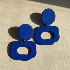 Polymer Clay Earrings, Statement Earrings, Dangle Earrings, Polymer Clay Dangle Earrings, Abstract Jewelry, Abstract Earrings, Cobalt Blue - Etsy Unique Blue Earrings For Everyday, Unique Blue Everyday Earrings, Blue Clay Dangle Jewelry, Blue Clay Jewelry For Gifts, Everyday Blue Clay Jewelry, Handmade Blue Polymer Clay Earrings, Handmade Blue Clay Jewelry, Applying Perfume, Clay Dangle Earrings