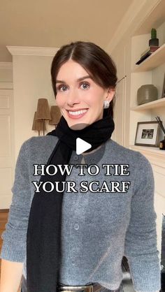 Rebecca Kahane Pankow on Instagram: "How to tie your scarf. Will you be trying this method?" How To Tie Long Scarf Around Neck, How To Tie Blanket Scarf, How To Tie Neck Scarf, Small Scarf Tying, Tie Neck Scarf