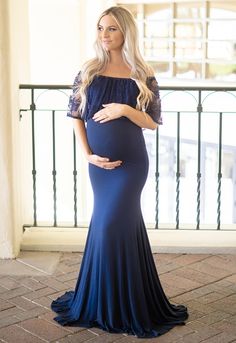 Size: 2, Color: Navy Blue Chiffon Maternity Gown, Baby Shower Gown, Navy Gown, Maternity Gown, Maternity Gowns, Photoshoot Dress, Maternity Dresses, Maternity Clothes, Baby Shower Decorations