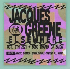 a concert poster with the words jacques green on it