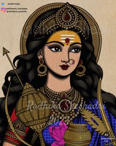 Maa Kushmanda Drawing, Kushmanda Devi Drawing, Kushmanda Devi Painting, Matarani Painting, Navratri Drawing, Faces Painting, Nav Durga, Godly Women Quotes, Dream Drawing