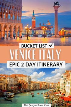 venice italy with the text bucket list venice italy epic 2 day itinerary on top