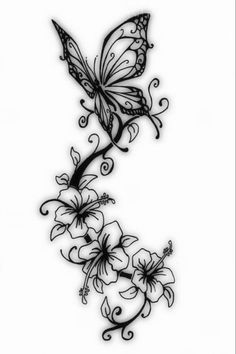 Meaningful Marks: Tattoos That Carry Personal Significance... Flower N Butterfly Tattoo, Hibiscus Ankle Tattoos For Women, Boho Tattoo Sleeve For Women, Henna Inspired Tattoo Hand, Tattoos With White Background, Thigh Tats For Women Stencil, Majestic Tattoos For Women, Inside Thigh Tattoos Women, Tattoo Themes For Women