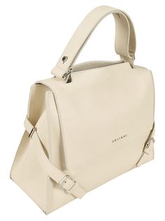 Sveva Shoulder Bag from Orciani Designer Everyday Flap Bag With Handles, Chic Leather Satchel Flap Bag With Dust Bag, Designer Cream Shoulder Bag With Detachable Strap, Timeless Beige Shoulder Bag With Handle Drop, Beige Top Handle Satchel With Dust Bag, Beige Double Handle Flap Bag With Dust Bag, Luxury Cream Satchel Shoulder Bag, Luxury Beige Satchel Flap Bag, Designer Beige Flap Bag With Detachable Handle