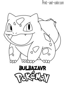 the pokemon coloring page is shown in black and white, with an image of bulbbaar