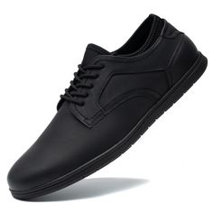 PRICES MAY VARY. Versatile Style - The simple and classic design of these men's casual shoes ensures they can be worn for any occasion, from casual outings to active workouts. Breathable Design - With a lightweight and breathable construction, these men's fashion sneakers keep your feet cool and comfortable throughout the day. Premium Quality - Crafted with high-quality materials & EVA outsole, these men's dress sneakers provide lasting durability and superior comfort for all-day wear. All-Day C Black Dress Sneakers, Mens Dress Sneakers, Mens Business Casual Shoes, Mens Casual Dress Shoes, Dress Sneakers, Comfortable Work Shoes, Sneakers Comfortable, All Black Dresses, Business Casual Shoes