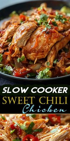 Sweet chili chicken made easy in the slow cooker! 🍗🔥 A sweet and tangy dinner idea that’s perfect for busy families. Add this recipe to your weeknight rotation! 🥢🌟 #EasyMeals #SlowCookerChicken #DinnerGoals #ChickenRecipes