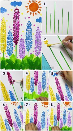 step by step instructions on how to paint flowers