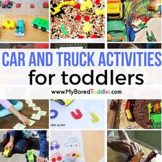 there are many different activities for toddlers to do in the car and truck theme