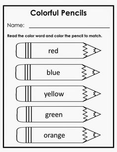 the color pencils worksheet for kids to practice their handwriting skills and spelling