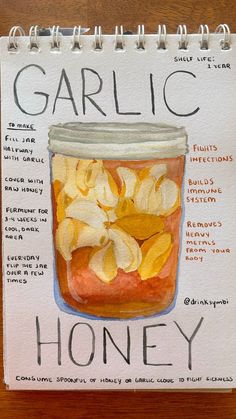 Honey Garlic For Sickness, Garlic Sick Remedy, Natural Healthy Recipes, Honey Garlic Cold Remedy, Raw Garlic And Honey, Herbal Food Recipes, Fire Cider Recipe Benefits, Honey And Garlic Remedy, Garlic Honey Medicine