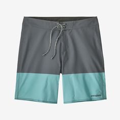 Leveled-up, everyday boardshorts that are built to perform, featuring recycled polyester/spandex fabric with streamlined four-way stretch. These lightweight, quick-drying surf shorts are for the surfer who desires more speed in their maneuvers but isn't opposed to a laidback point break breeze. The outseam is 18. Made in a Fair Trade Certified™ factory. Moisture-wicking Four-way Stretch Swimwear For Surfing, Moisture-wicking 4-way Stretch Swimwear For Surfing, Sporty Nylon Swim Trunks For Surfing, Recycled Polyester Swim Trunks With Built-in Shorts For Beach, 4-way Stretch Bottoms For Summer Surfing, Moisture-wicking 4-way Stretch Bottoms For Surfing, Moisture-wicking Midweight Athletic Shorts For Summer, Summer Moisture-wicking Midweight Athletic Shorts, Outdoor Swim Trunks In Recycled Polyester