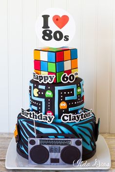 a birthday cake made to look like the 80's