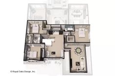 the floor plan of a three bedroom apartment