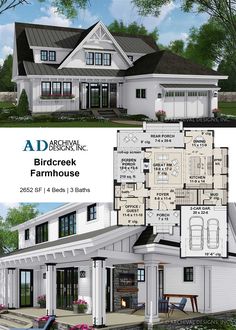 two story house plans with front and back views