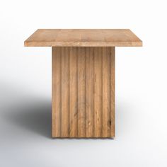 a square wooden table on a white background