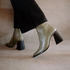 Olive Boots, Fall Lookbook, 90s Looks, Winter 23, Roll Neck, Customer Care, Green Leather, Beautiful Shoes, Style Board