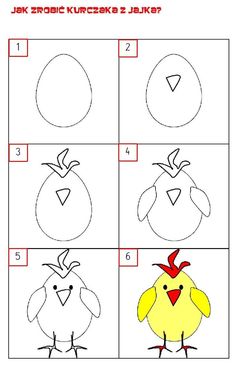 how to draw a cartoon chicken step by step with pictures and instructions for children's drawing