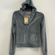 Juicy Couture Zip Up Grey Velour Hoodie Sweat Jacket Size S Petit Sweat Jacket, Velour Hoodie, Couture Jackets, Sweat Hoodie, Juicy Couture, Zip Ups, Jackets & Coats, Jackets For Women, Couture