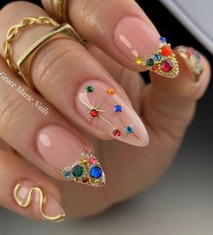 Marie Nails, Kutek Disney, Unghie Sfumate, Luxury Nails, Dope Nails, Long Acrylic Nails, Rhinestone Nails