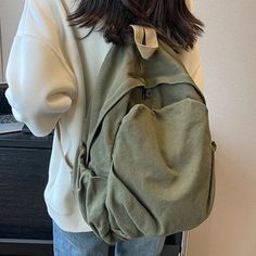 UAKISS - New Canvas Backpack Schoolbag For Teenage Girls Boys Woman Man Laptop Travel Rucksack Mochilas High Quality Casual Student Shoulder Bag Backpack, Casual Large Capacity Canvas Bag For Students, Beige Canvas Backpack For School, Large Capacity Khaki Canvas Bag For School, Casual Satchel Backpack For Students, Beige Canvas School Backpack, Casual Student Satchel Backpack, Casual Green Shoulder Bag For Students, Casual Student Canvas Backpack