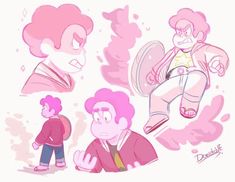 an image of some cartoon characters with pink hair