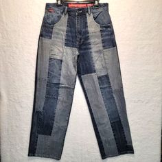 Vintage Y2k 2000s Ecko Unlimited Oversized Baggy Patchwork Blind Spot Blue Jeans Size 34/32 Ecko Unlimited, Blind Spot, Jeans Color, Y2k 2000s, Colored Jeans, Vintage Y2k, Blue Jeans, Mens Jeans, Jeans Size