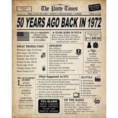 an old newspaper advertisement with the words 50 years ago back in 1971 and what things cost $