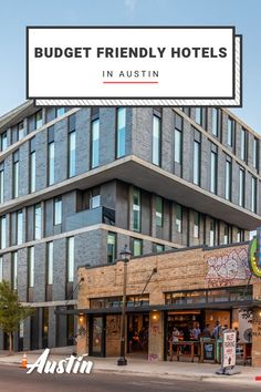 There are so many reasons to visit Austin but a visit to Texas' capital city can be a pricey proposition, especially when it comes to housing a large group. And while we love living that high life, saving some money on your stay means you can indulge in an extra fancy dinner or take in a live show that Austin is so well known for. Not to worry—there’s a budget-friendly option for Visitors looking for cheap hotels in any part of town. Image shows exterior of eclectic, trendy Austin hotel. Austin Vacation, Austin Hotels, Lodge Look, Family Friendly Hotels, Cheap Hotels, Fancy Dinner, Red River, Best Western