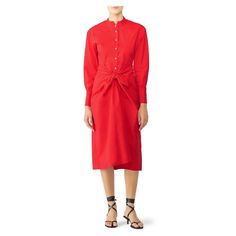 Proenza Schouler Red Tie Shirt Dress Size 6 Msrp 990 Red Tie Hourglass Shirtdress. 96% Cotton 4% Elastane. Long Sleeve. Nick Neckline. Exposed Front Button Down Placket. 47” From Shoulder To Hemline. About Us - We Are Friends Who Love To Cruise And Are Bringing You The Great Deals For Your Upcoming Summer, Vacation And Cruise Or Heck Even For Everyday. You Will Find Nwt, New, Vintage And Gently Used Items. We Hope You Enjoy Your Shopping Experience. Please Send Reasonable Offers And Have A Great Red Summer Office Dress, Chic Red Daywear Dress, Fitted Red Shirt Dress, Chic Red Shirt Dress For Work, Chic Red Dresses For Daywear, Classic Red Long Sleeve Midi Dress, Classic Red Long Sleeve Dress, Elegant Red Shirt Dress For Summer, Chic Red Shirt Dress For Daywear