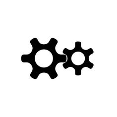 two black gears on a white background