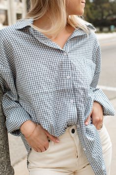 The Francine Button Down is the perfect top for all your wardrobe needs! Lightweight and roomy for tucking and layering, with a subtle gingham print to give you a bit of extra style — it's modest and relaxed, ready to become your go-to top this fall! Winter Collection FIT Easy Roomy Fit Maternity/Nursing Friendly Functional Buttons Lightweight Kaylee is 5'3 Wearing Size Small X-SMALL SMALL MEDIUM LARGE X-LARGE XX-LARGE 30.5" Long 31" Long 31.5" Long 32" Long 32.5" Long 33" Long 25" Wide 26" Wide Wardrobe Needs, Fall Winter Collection, Nursing Friendly, Maternity Nursing, Maternity Shops, Jeans Material, Basic Dress, Kimono Cardigan, Gingham Print