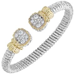 If you love sparkle, then this bracelet is right up your alley! Created by Vahan from the Multi-Pave Collection this bracelet doesn't disappoint! It is crafted from quality sterling silver and shining 14k yellow gold. Then comes the .82ctw of brilliant diamonds. Vahan's Mutli-Pave Collection is filled with beautiful bracelets and, this one is no exception! Click here to download Vahan's sizing guide. Vahan Jewelry, Open Cuff Bracelet, Love Sparkle, Jewelry Appraisal, Bracelets Gold Diamond, Exclusive Jewelry, Custom Jewelry Design, Bracelet Collection, Diamond Bracelets